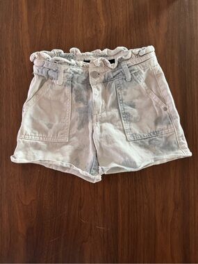 Joe's Jeans Light Wash Tie-Dye Paperbag Waist Jean Shorts